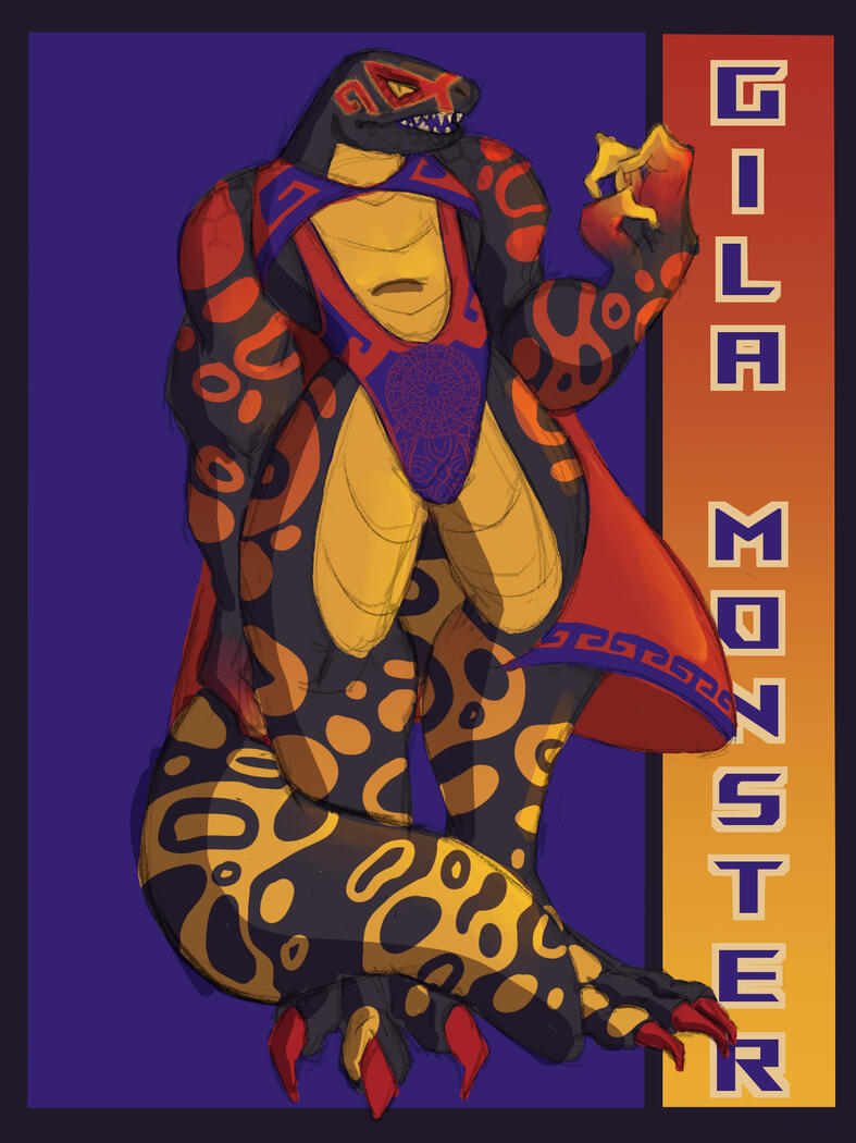Gila monster luchador wrestler